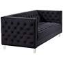 7_Studio 55D City 88 1/2" Wide Modern Black Velvet Tufted Sofa more views