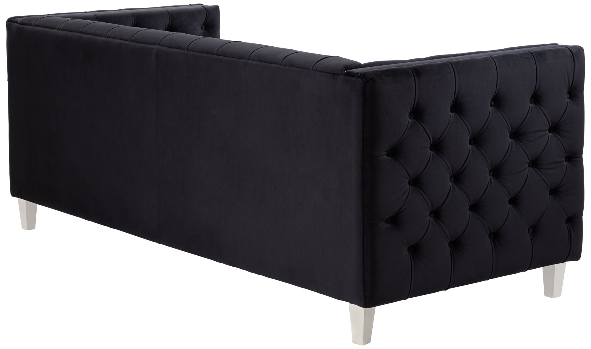 Studio 55D City 88 1/2" Wide Modern Black Velvet Tufted Sofa in scene