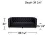 Studio 55D City 88 1/2" Wide Modern Black Velvet Tufted Sofa in scene