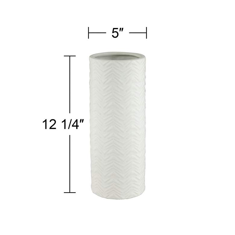 Image 5 Studio 55D Column 12 1/4" High Handcrafted Modern White Porcelain Vase more views
