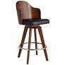 2_Studio 55D Darnton 26 1/2" Black Faux Leather Swivel Counter Stool