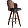 Studio 55D Darnton 26 1/2" Black Faux Leather Swivel Counter Stool