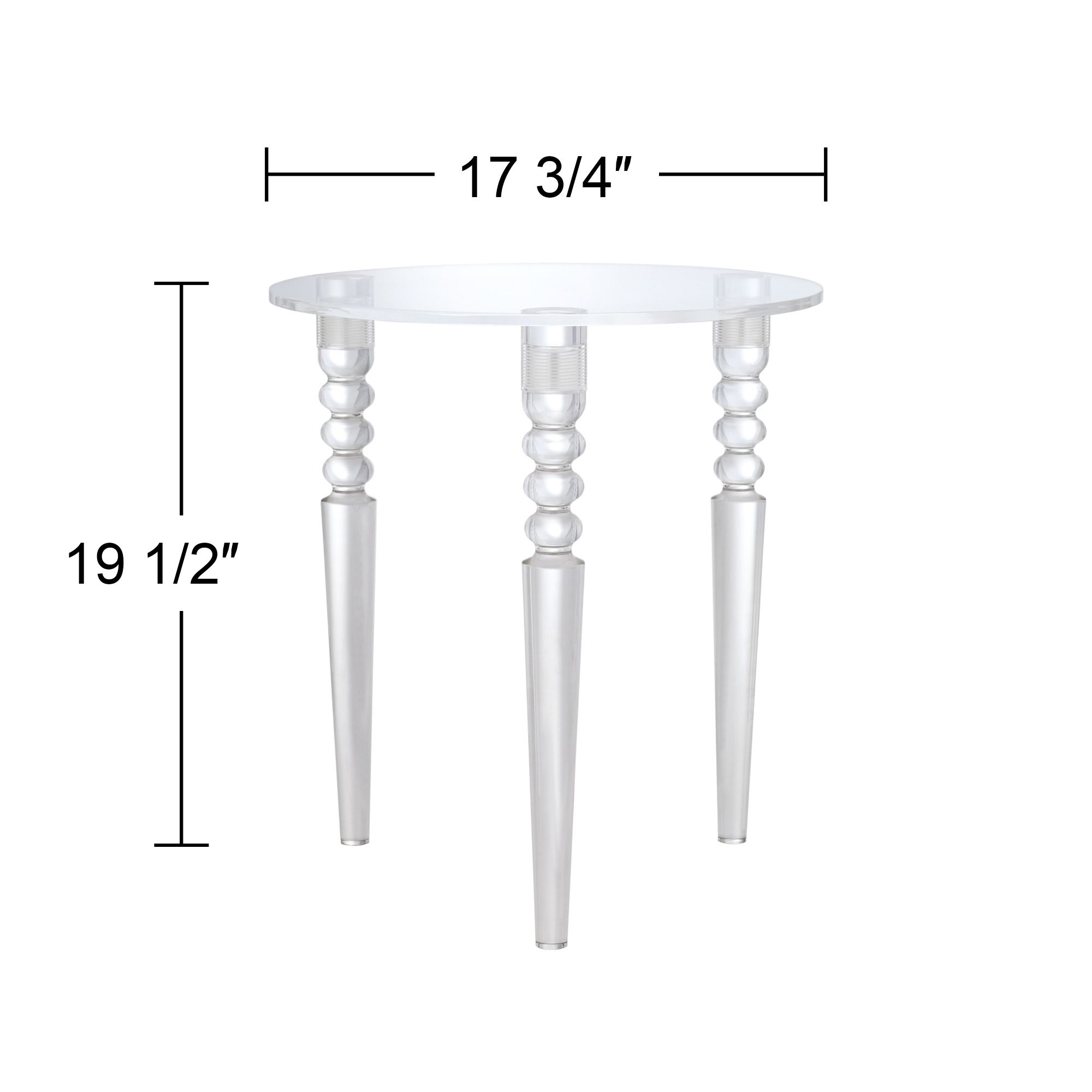 Studio 55D Emily 17 3/4" Wide Clear Acrylic Modern Tripod Side Table