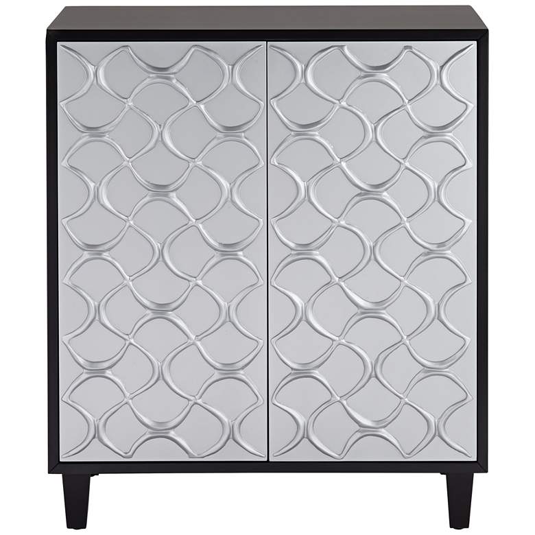 Image 4 Studio 55D Firenze 30 1/2 inch Wide Black and Silver Accent Cabinet more views