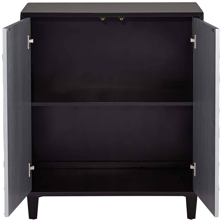 Image 5 Studio 55D Firenze 30 1/2" Wide Black and Silver Accent Cabinet more views