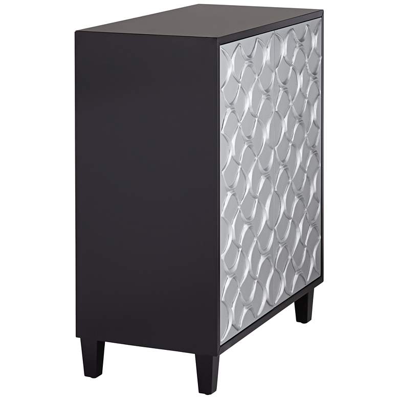 Image 6 Studio 55D Firenze 30 1/2" Wide Black and Silver Accent Cabinet more views