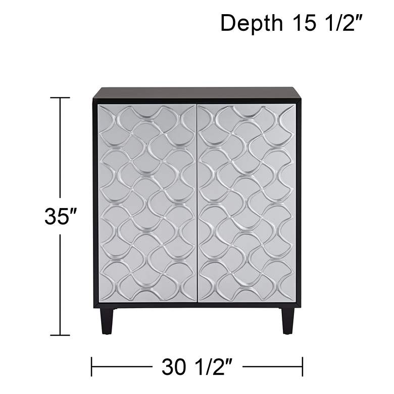 Image 7 Studio 55D Firenze 30 1/2" Wide Black and Silver Accent Cabinet more views