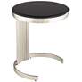 2_Studio 55D Georgina 18" Art Deco Black and Satin Pleated End Table