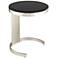 Studio 55D Georgina 18" Art Deco Black and Satin Pleated End Table