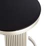 3_Studio 55D Georgina 18" Art Deco Black and Satin Pleated End Table more views