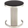 5_Studio 55D Georgina 18" Art Deco Black and Satin Pleated End Table more views