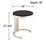 7_Studio 55D Georgina 18" Art Deco Black and Satin Pleated End Table more views