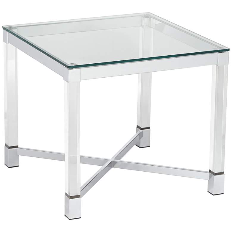 Image 3 Studio 55D Jenna 22" Square Modern Acrylic and Glass Top Accent Table