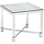 Studio 55D Jenna 22" Square Modern Acrylic and Glass Top Accent Table in scene