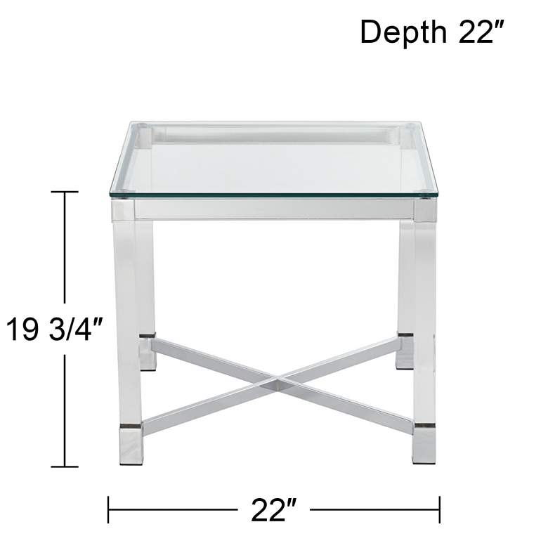 Image 6 Studio 55D Jenna 22" Square Modern Acrylic and Glass Top Accent Table more views