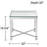 Studio 55D Jenna 22" Square Modern Acrylic and Glass Top Accent Table in scene