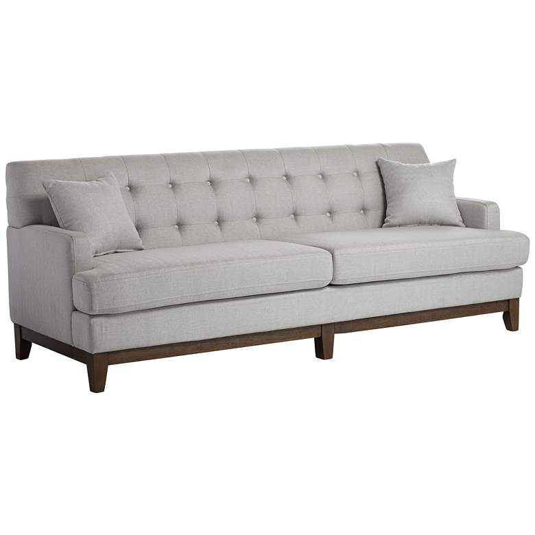 Image 3 Studio 55D Kai 82 3/4" Wide Light Gray Herringbone Tufted Sofa