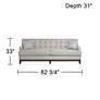Studio 55D Kai 82 3/4" Wide Light Gray Herringbone Tufted Sofa in scene