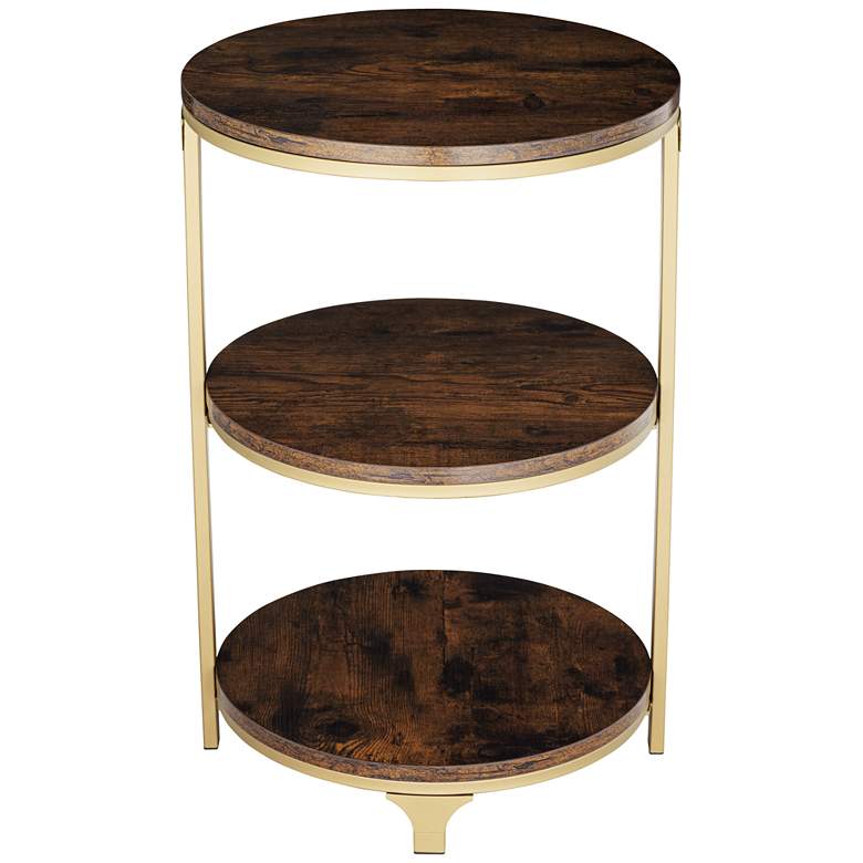 Image 3 Studio 55D Keanu 15 1/4" Wide Light Bronze 3 Tier Side Table