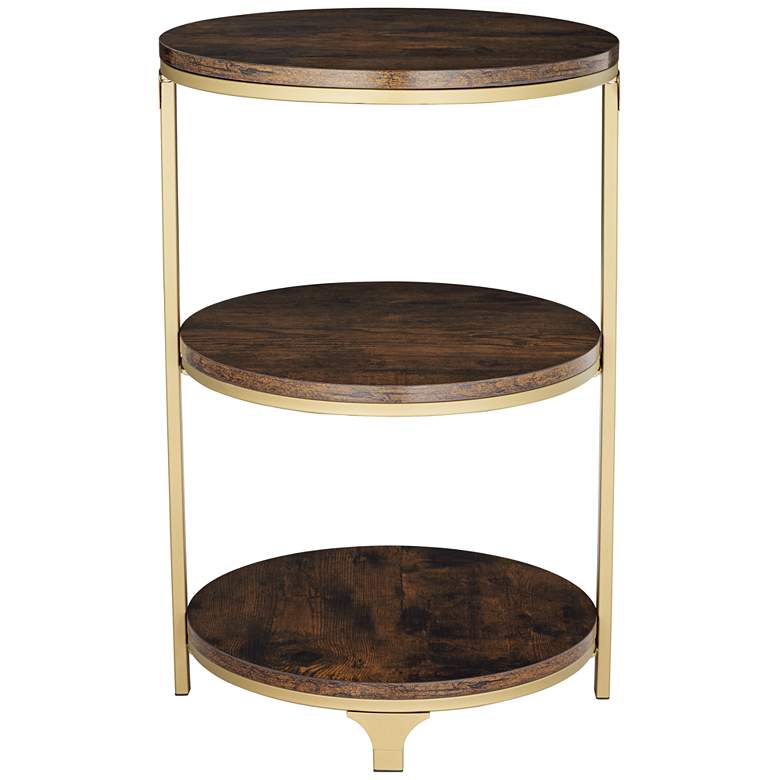 Image 7 Studio 55D Keanu 15 1/4" Wide Light Bronze 3 Tier Side Table more views