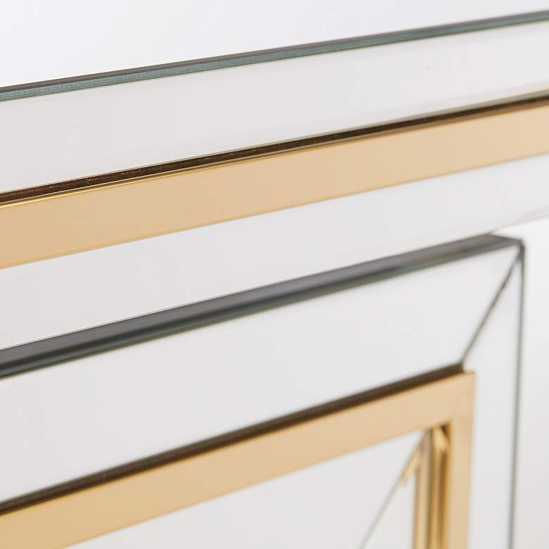 Image 4 Studio 55D Laila 48" Wide Gold-Trimmed Mirrored Console Table more views