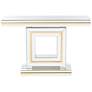 6_Studio 55D Laila 48" Wide Gold-Trimmed Mirrored Console Table more views