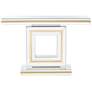 7_Studio 55D Laila 48" Wide Gold-Trimmed Mirrored Console Table more views