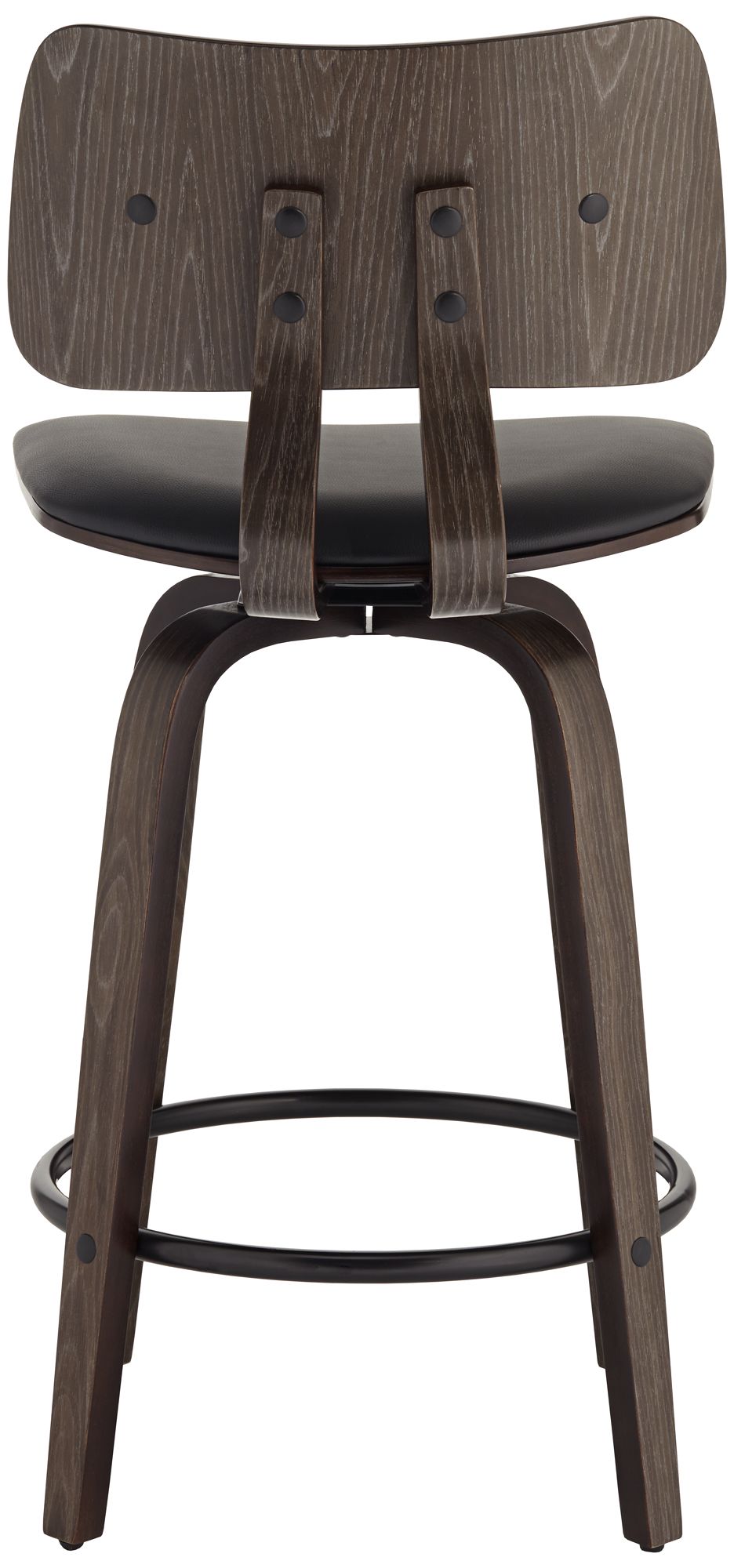 Studio 55D Luke 25 3/4" High Black Faux Leather Counter Stool