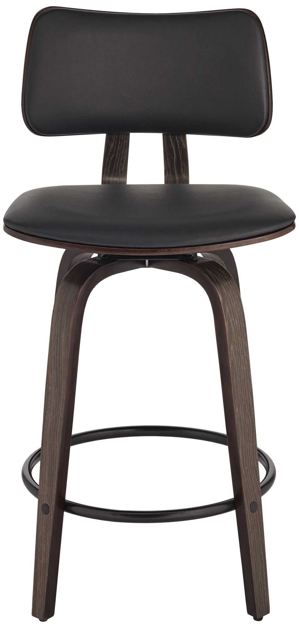 Studio 55D Luke 25 3/4" High Black Faux Leather Counter Stool