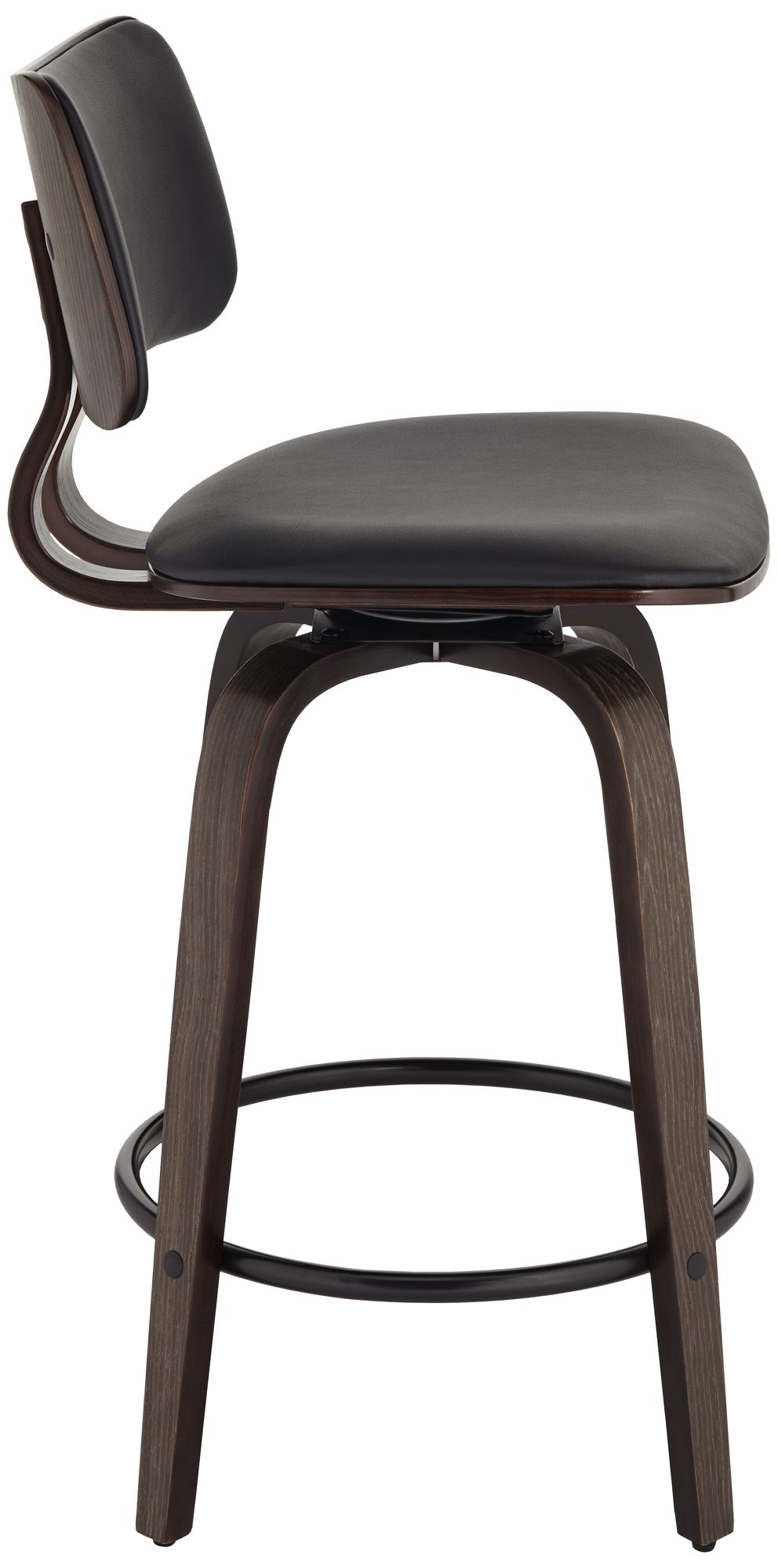 Studio 55D Luke 25 3/4" High Black Faux Leather Counter Stool