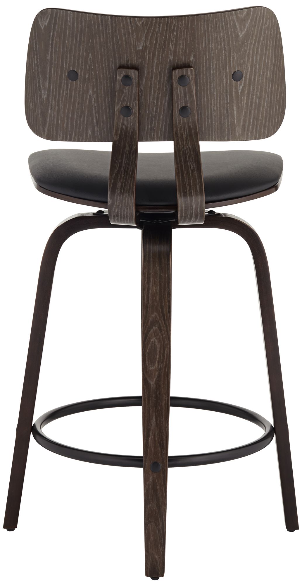 Studio 55D Luke 25 3/4" High Black Faux Leather Counter Stool