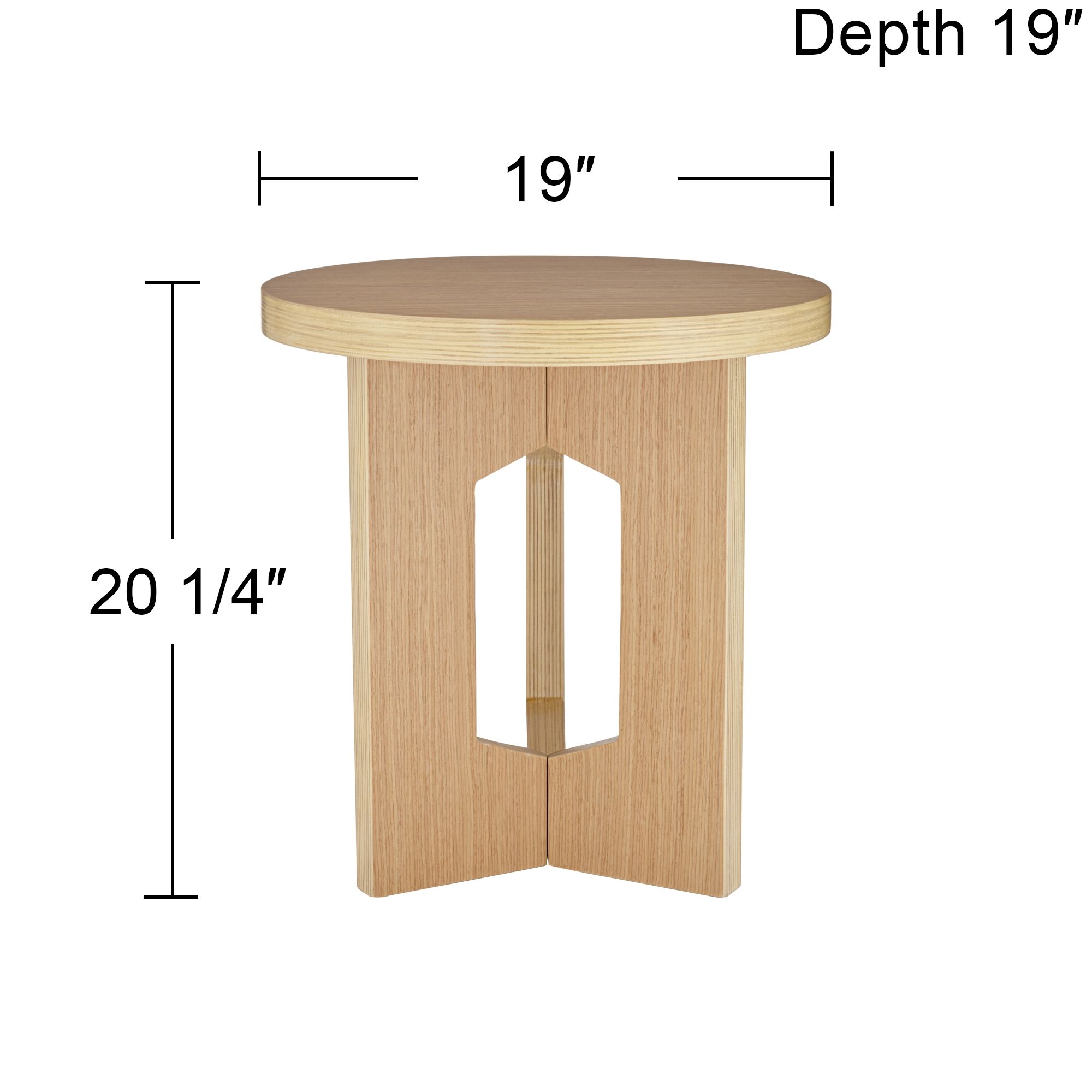 Studio 55D Lutebrand 19" Wide Light Wood Side Table