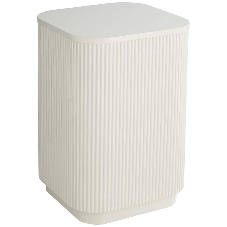Image 2 Studio 55D Murphy 16" Wide Modern White Pleated Side Table
