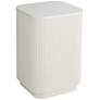2_Studio 55D Murphy 16" Wide Modern White Pleated Side Table