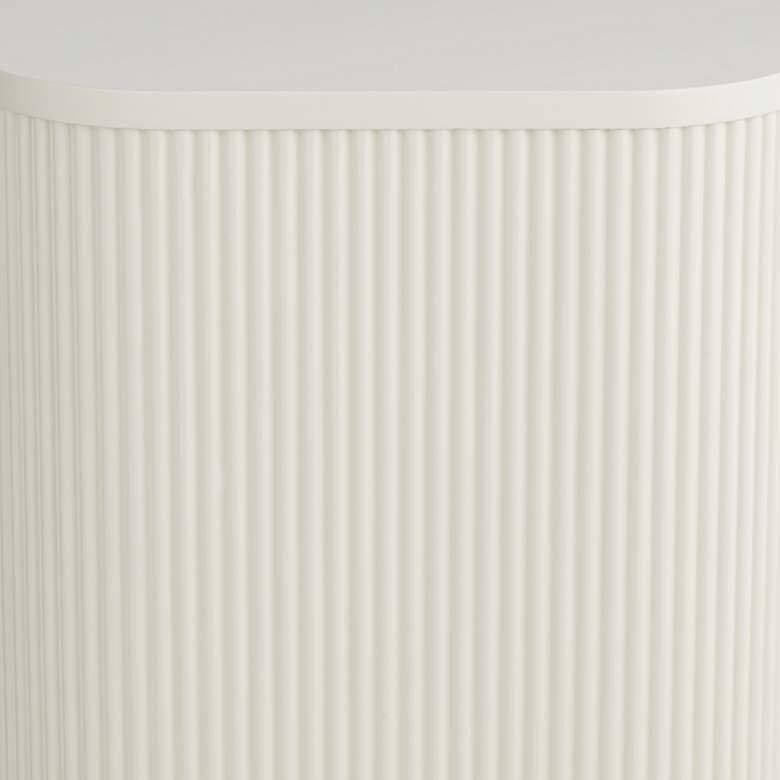 Image 3 Studio 55D Murphy 16" Wide Modern White Pleated Side Table more views