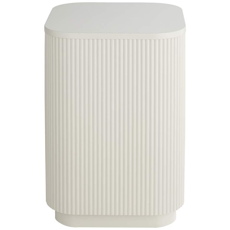 Image 5 Studio 55D Murphy 16" Wide Modern White Pleated Side Table more views