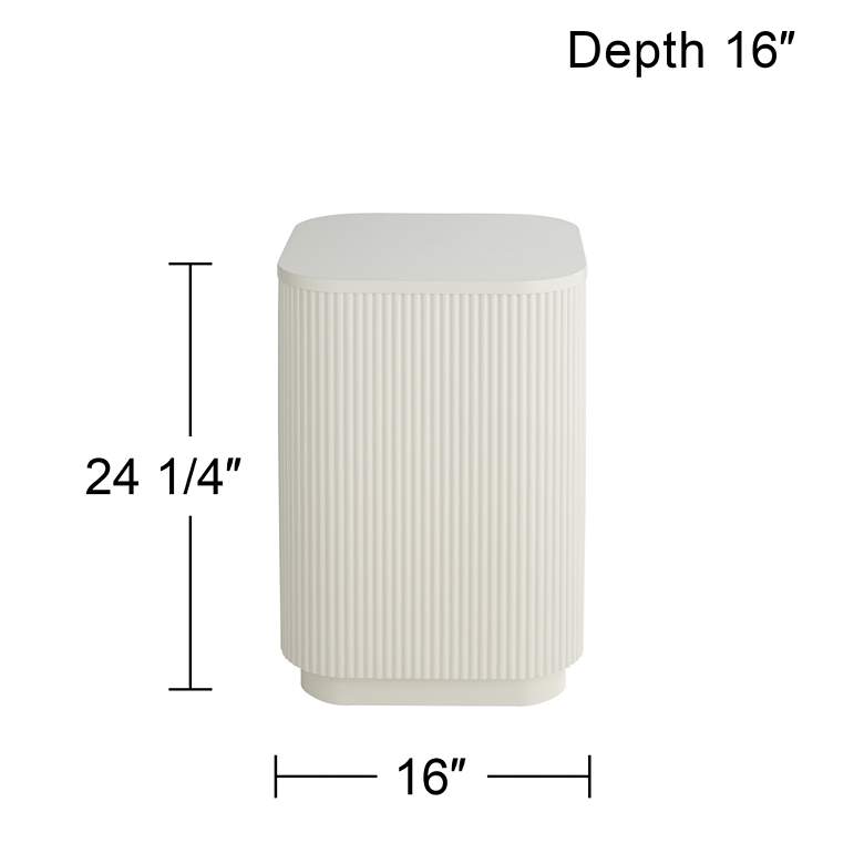 Image 7 Studio 55D Murphy 16" Wide Modern White Pleated Side Table more views