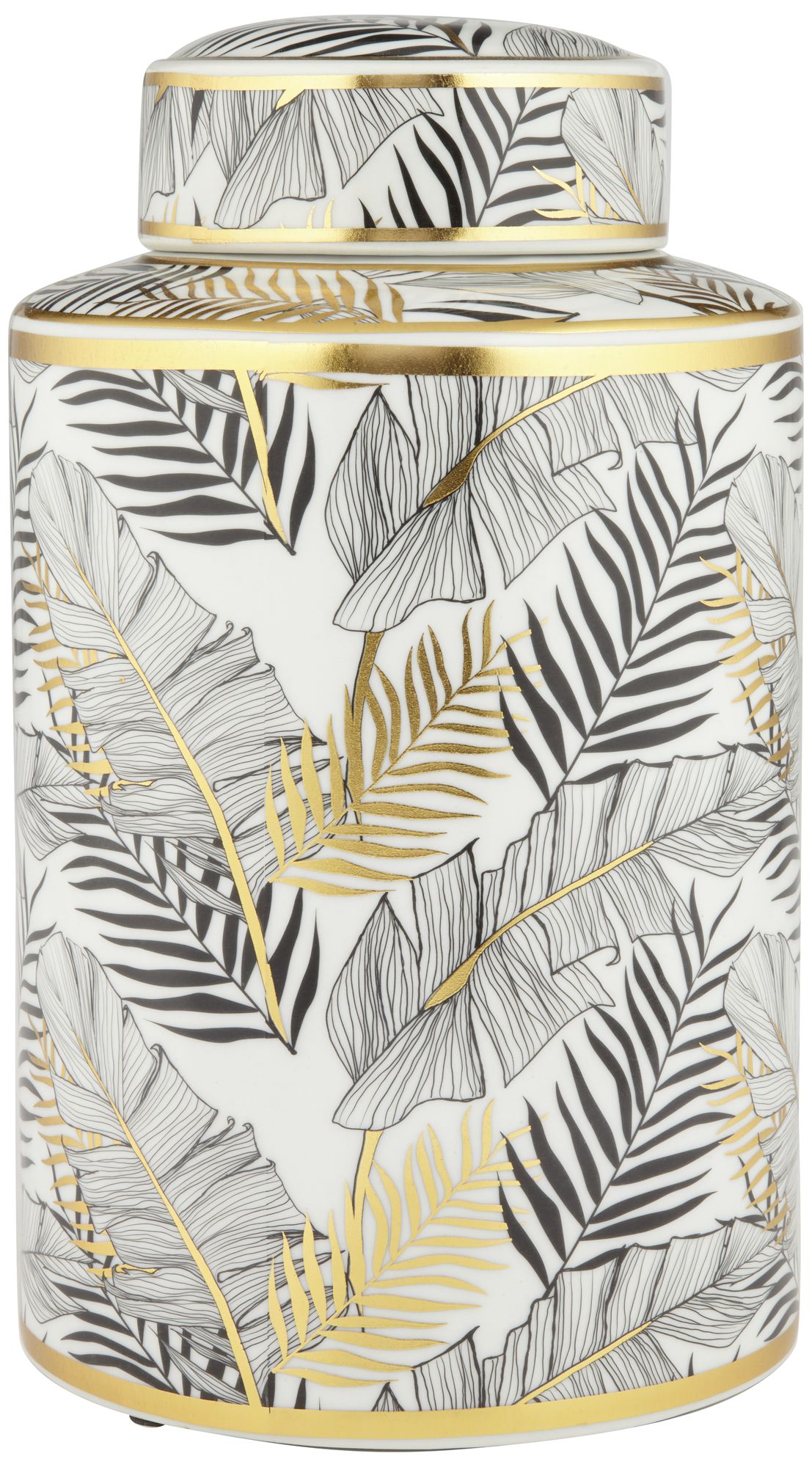 Image 3 Studio 55D Palm Leaf 12" High Decorative Porcelain Ginger Jar with Lid more views