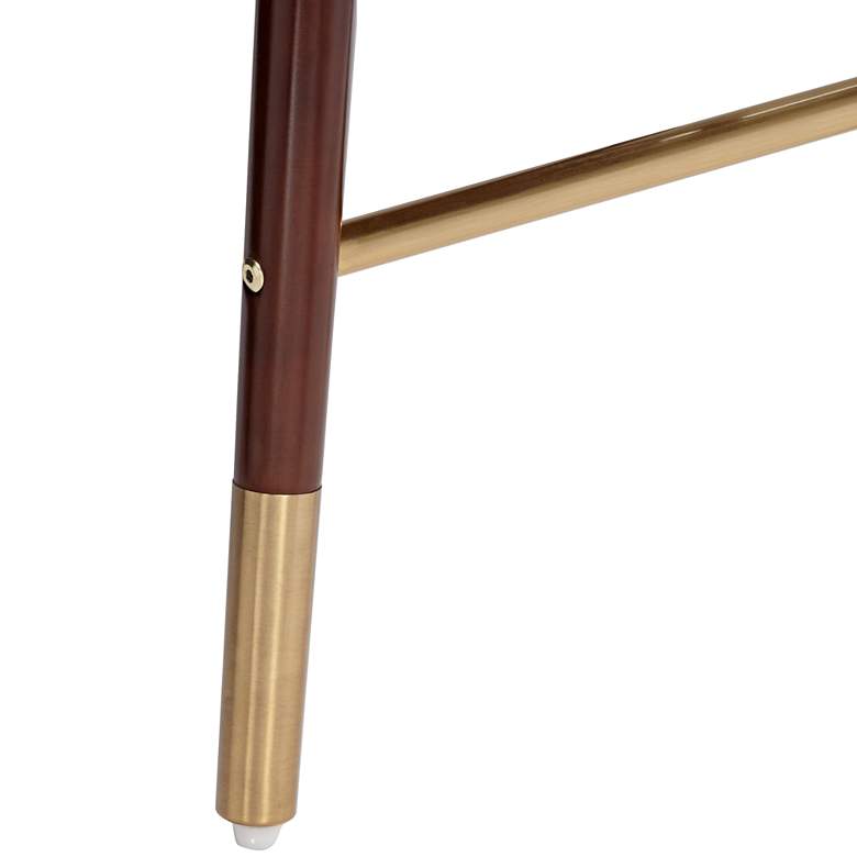 Image 6 Studio 55D Parker 27 3/4" Black Leather and Gold Modern Counter Stool more views