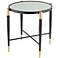 Studio 55D Peter 25" Wide Matte Black and Gold Classic Glass End Table