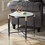 2_Studio 55D Peter 25" Wide Matte Black and Gold Classic Glass End Table