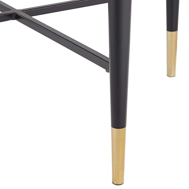 Image 5 Studio 55D Peter 25" Wide Matte Black and Gold Classic Glass End Table more views