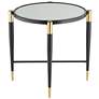 6_Studio 55D Peter 25" Wide Matte Black and Gold Classic Glass End Table more views