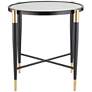 7_Studio 55D Peter 25" Wide Matte Black and Gold Classic Glass End Table more views