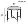 Studio 55D Peter 25" Wide Matte Black and Gold Classic Glass End Table in scene