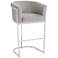 Studio 55D Reign 25 1/2" Wide Gray Velvet and Chrome Modern Bar Stool