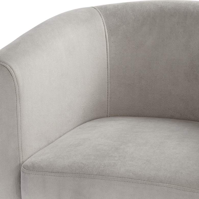 Image 5 Studio 55D Reign 25 1/2" Wide Gray Velvet and Chrome Modern Bar Stool more views