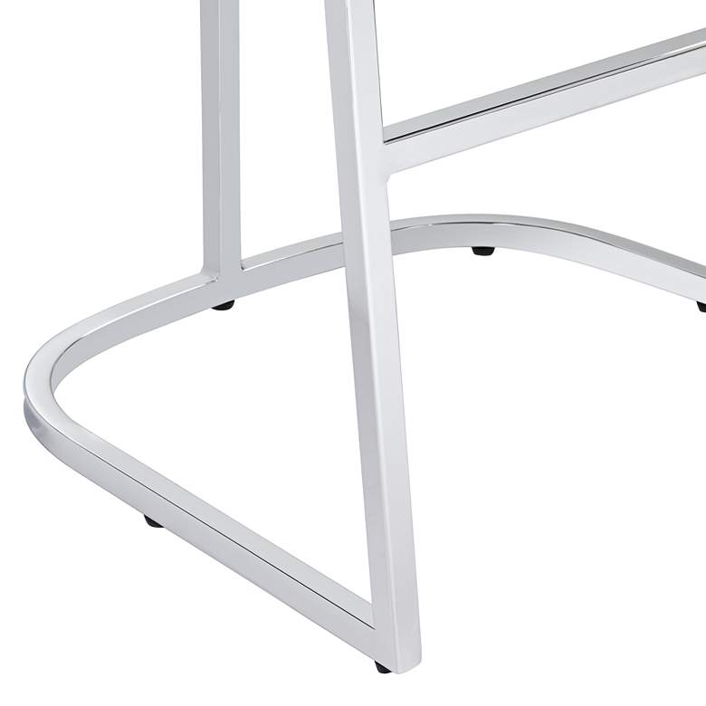 Image 7 Studio 55D Reign 25 1/2" Wide Gray Velvet and Chrome Modern Bar Stool more views