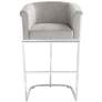 Studio 55D Reign 25 1/2" Wide Gray Velvet and Chrome Modern Bar Stool in scene