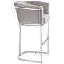 Studio 55D Reign 25 1/2" Wide Gray Velvet and Chrome Modern Bar Stool in scene